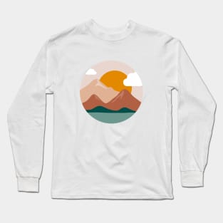 Mountain Minimalist Landscape Abstrac Art Long Sleeve T-Shirt